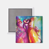 DE DERDE MASK Venetian Masquerade Waterverf Magneet (Voorkant / Achterkant)