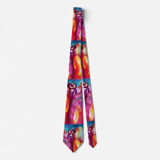 DE DERDE MASK Venetian Masquerade Waterverf Nec Stropdas (Voorkant)