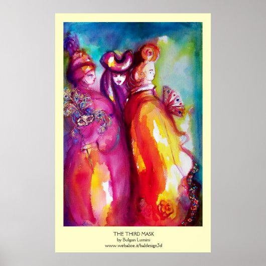 DE DERDE MASKBAL/Venetiaanse Carnival Masquerade B Poster (Voorkant)