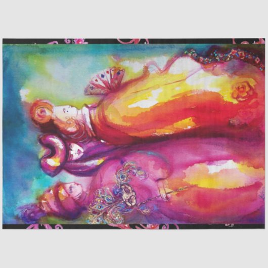 DE DERDE MASKBAL/Venetiaanse Carnival Masquerade B Tissuepapier (Voorkant)