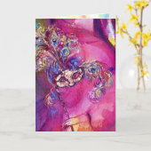 DE DERDE MASKER/VENTIETISCHE MASKERADE, roze paars Kaart (Gele Bloem)