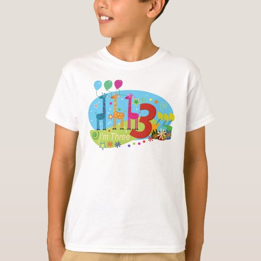 de derde verjaardag t-shirt (Voorkant)