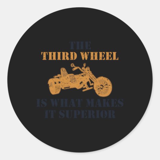 De derde wiel trike motorfiets trike ronde sticker (Voorkant)