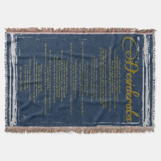De Desiderata "Gewenst dingen" Deken (Voorkant)