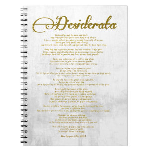 De Desiderata "Gewenst dingen" Notitieboek