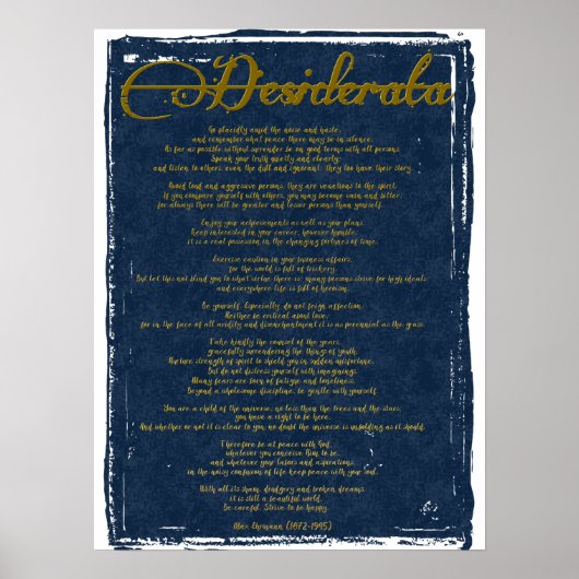 De Desiderata "Gewenst dingen" Poster (Voorkant)