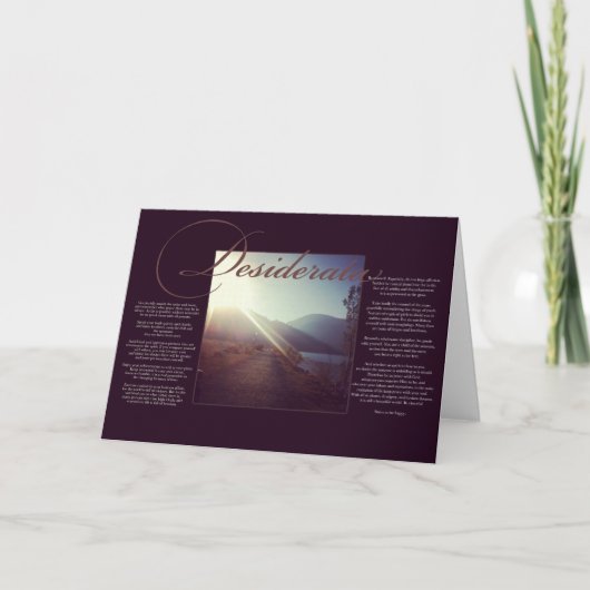 De Desiderata | Inspirerend gedicht over het leven Kaart (Voorkant)