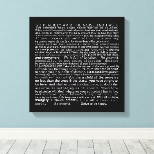 De Desiderata muur hangen Canvas Afdruk (Insitu (Houten vloer))