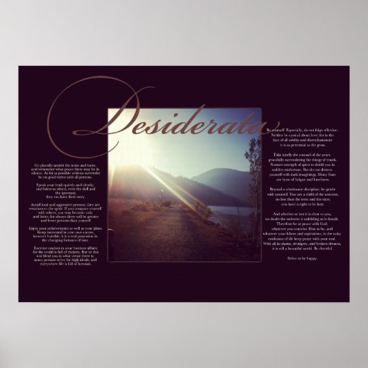 De Desiderata Poster (Voorkant)