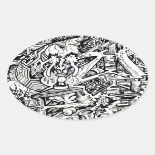 De deskundige, of, een Grillige Transfiguratie Ovale Sticker