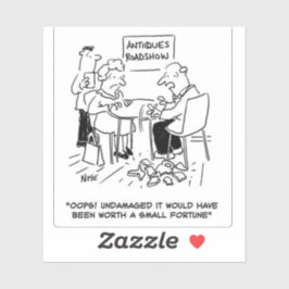 De Deskundige van antieke laat vallen een Waardevo Sticker