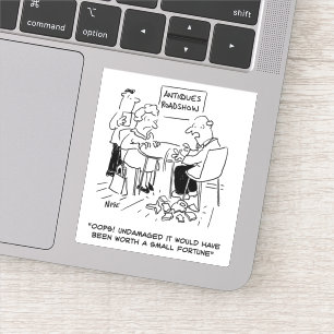 De Deskundige van antieke laat vallen een Waardevo Sticker