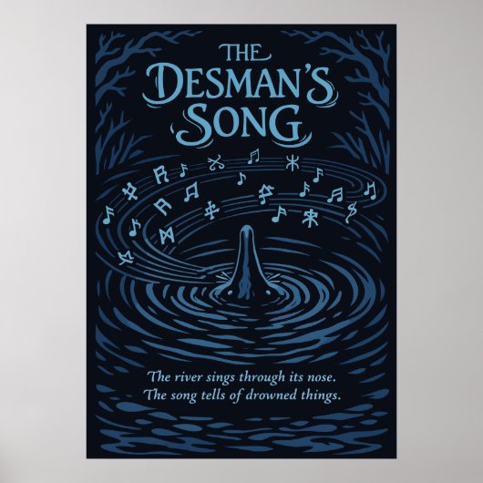 De desmansong Rivierillustratie Poster (Voorkant)