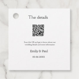De details bruiloft website scan QR voeg paar naam Bedankjes Labels
