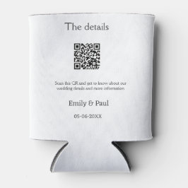 De details bruiloft website scan QR voeg paar naam Blikjeskoeler