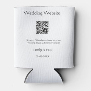 De details bruiloft website scan QR voeg paar naam Blikjeskoeler