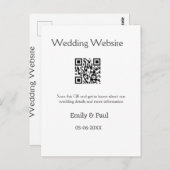 De details bruiloft website scan QR voeg paar naam Briefkaart (Voorkant / Achterkant)