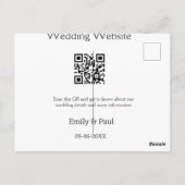 De details bruiloft website scan QR voeg paar naam Briefkaart (Achterkant)