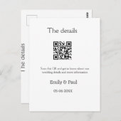 De details bruiloft website scan QR voeg paar naam Briefkaart (Voorkant / Achterkant)