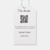 De details bruiloft website scan QR voeg paar naam Cadeaulabel (Achterkant)