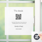 De details bruiloft website scan QR voeg paar naam Raamsticker (Huis)