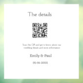 De details bruiloft website scan QR voeg paar naam Raamsticker (Vel 3)