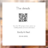 De details bruiloft website scan QR voeg paar naam Raamsticker (Vel 2)