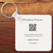 De details bruiloft website scan QR voeg paar naam Sleutelhanger (Voorkant)