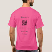 De details bruiloft website scan QR voeg paar naam T-shirt (Achterkant)