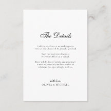 De Details Script Minimalistische Trouwkaart