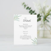 De Details Tropisch Minimalistisch Informatiekaartje (Staand voorkant)