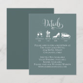 De Details van het huwelijk met het Groene Tussenv Informatiekaartje (Voorkant / Achterkant)