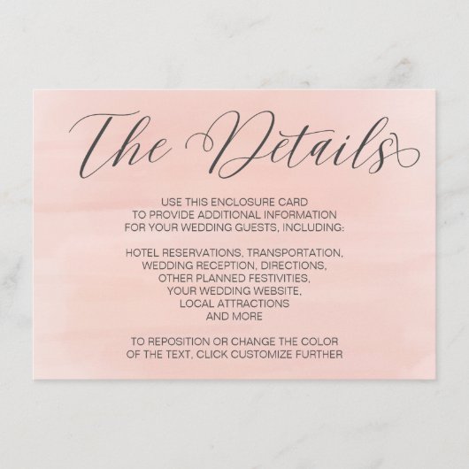 De Details Wedding Enclosure Card Informatiekaartje (Voorkant)