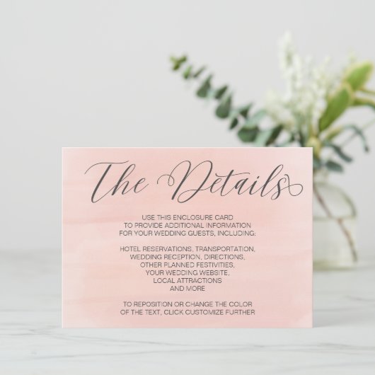 De Details Wedding Enclosure Card Informatiekaartje (Staand voorkant)