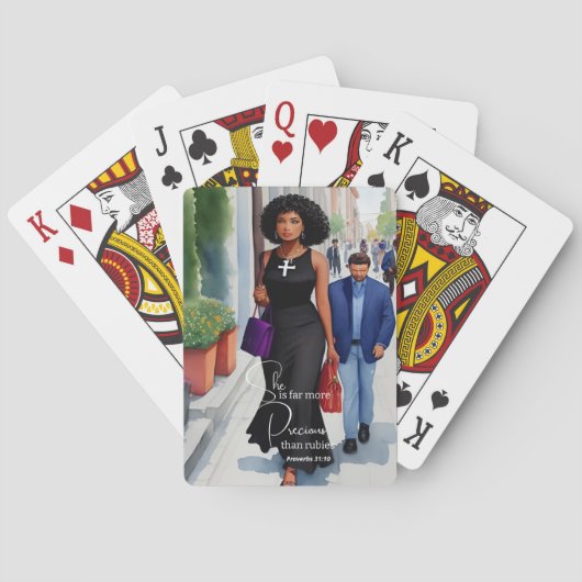 De deugdzame vrouw die kaarten (Achterkant)