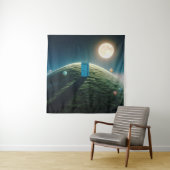 De deur onder de maan - surrealistische droomkunst wandkleed (In situ)