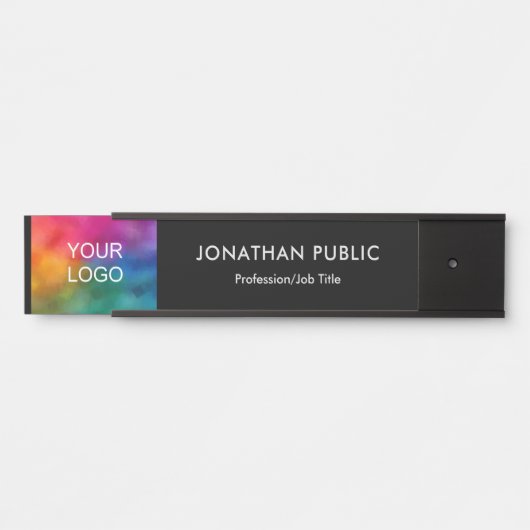 De deur ondertekent Uw BedrijfsLogo hier Modern Deurbordje (Voorkant)