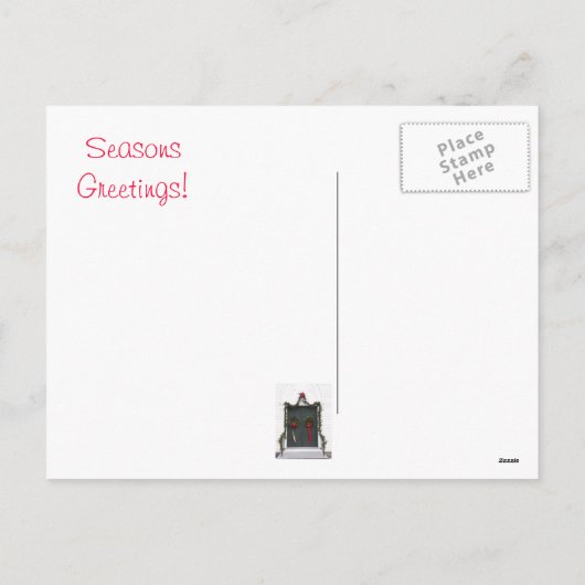 De Deur van de kerk bij Kerstmis Feestdagenkaart (Achterkant)