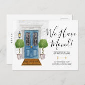 De deur van de waterverf wij hebben Nieuw Adres be Briefkaart (Voorkant / Achterkant)