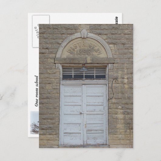 De deur van het schoolhuis briefkaart (Voorkant / Achterkant)
