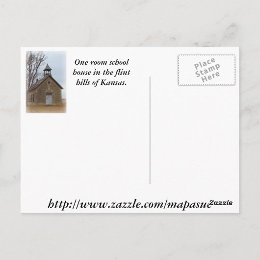 De deur van het schoolhuis briefkaart (Achterkant)