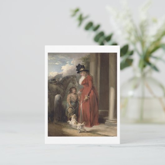 De deur van het vierkant, c.1790 (olie op het canv briefkaart (Staand voorkant)