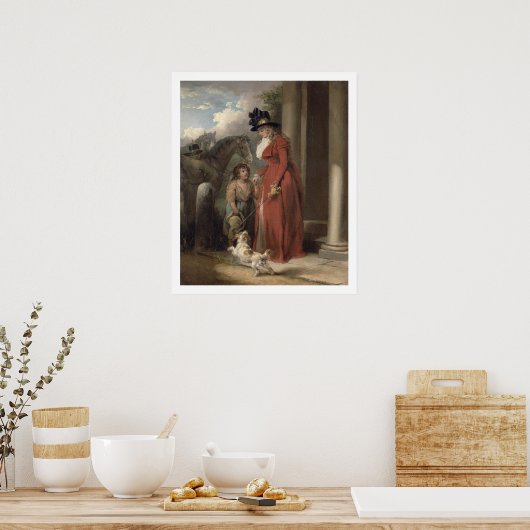 De deur van het vierkant, c.1790 (olie op het canv poster (Keuken)