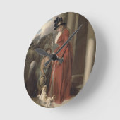 De deur van het vierkant, c.1790 (olie op het canv ronde klok (Hoek)