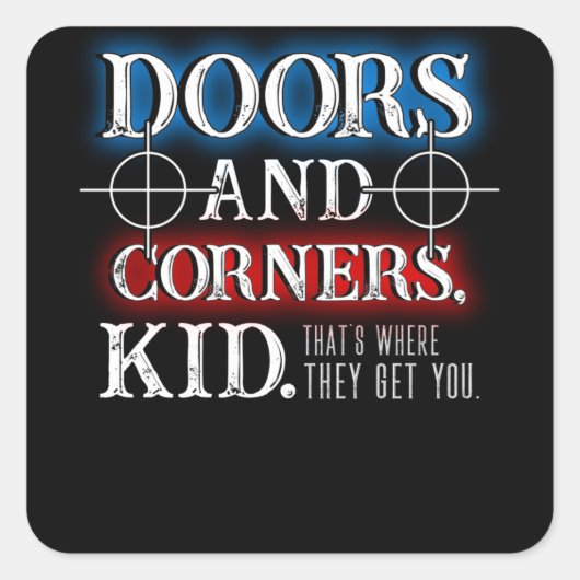 De deuren en hoeken van de expansie vierkante sticker (Voorkant)