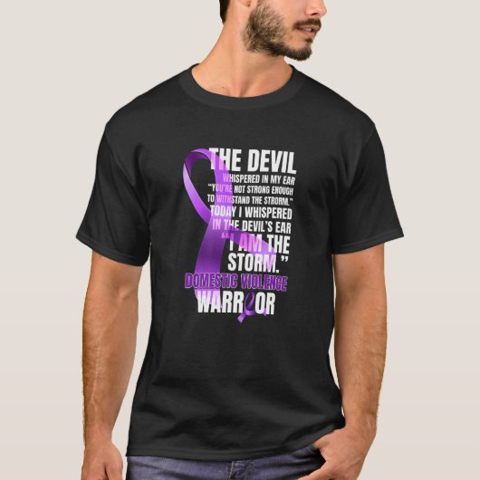 De Devil Domestic Violence Awareness Support Ribb T-shirt (Voorkant)