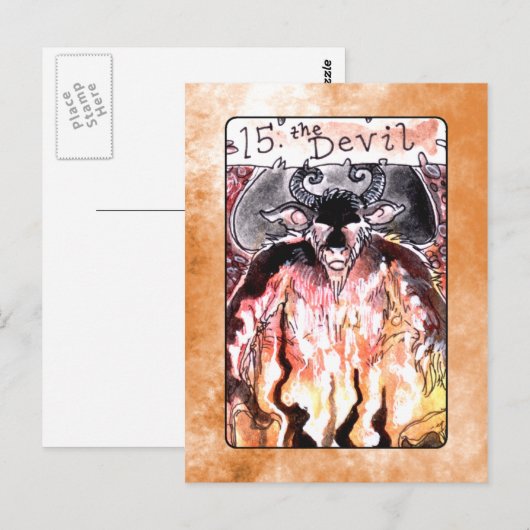 De Devil Tarot-kaart Briefkaart (Voorkant / Achterkant)