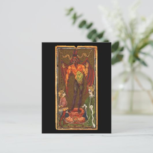 De Devil Tarot-kaart Briefkaart (Staand voorkant)