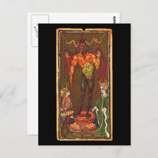 De Devil Tarot-kaart Briefkaart (Voorkant / Achterkant)