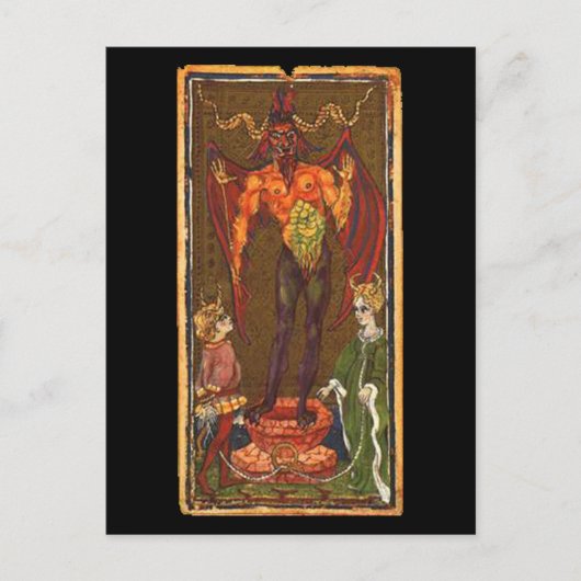 De Devil Tarot-kaart Briefkaart (Voorkant)